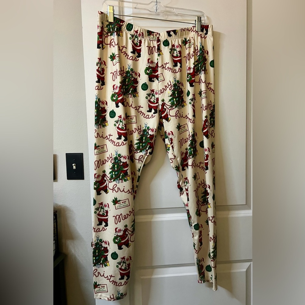 Plus size 2X Christmas Santa Claus Print Leggings